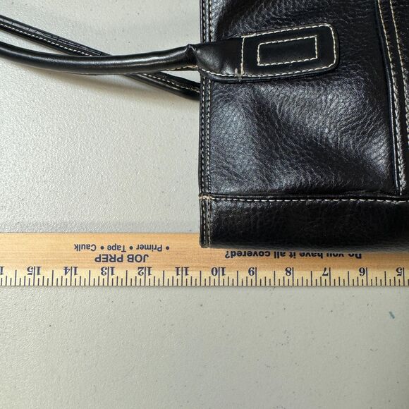 Totes Black Leather Large Handbag Women Shoulder Bag Roomy Pockets Purse Satchel - Picture 6 of 9